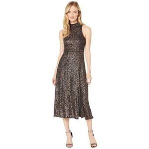 Donna Morgan Black and Gold Midi Dress